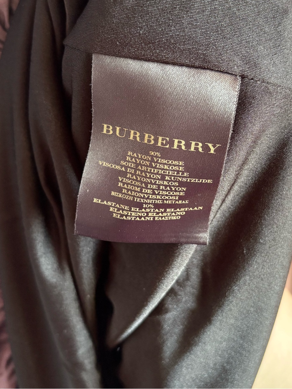 BURBERRY Italy Pleated Ruched V-Neck Midi Dress Grey Purple IT 42 US 6/8 - Picture 7 of 12